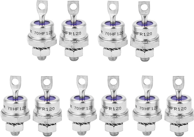 Chazcool Spiral Rectifier Diode, 5 Pairs Chassis Stud Mounting Diode, Stud Diode Pair Iron Base for Battery Charging Motor Control Power Supply Welder Machine Control - Image 1